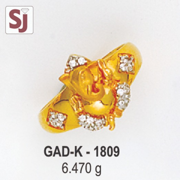 Ganpati Gents Ring Diamond GAD-K-1809