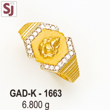 ganpati gents ring diamond gAD-K-1663
