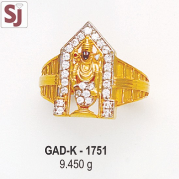 Tirupati Balaji Gents Ring Diamond GAD-K-1751