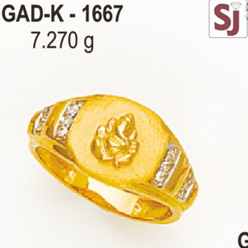 Ganpati Gents Ring Diamond GAD-K-1667