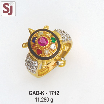 Tortoise Navagraha Gents Ring Diamond GAD-K-1712