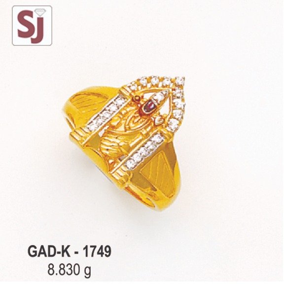 Tirupati Balaji Gents Ring Diamond GAD-K-1749