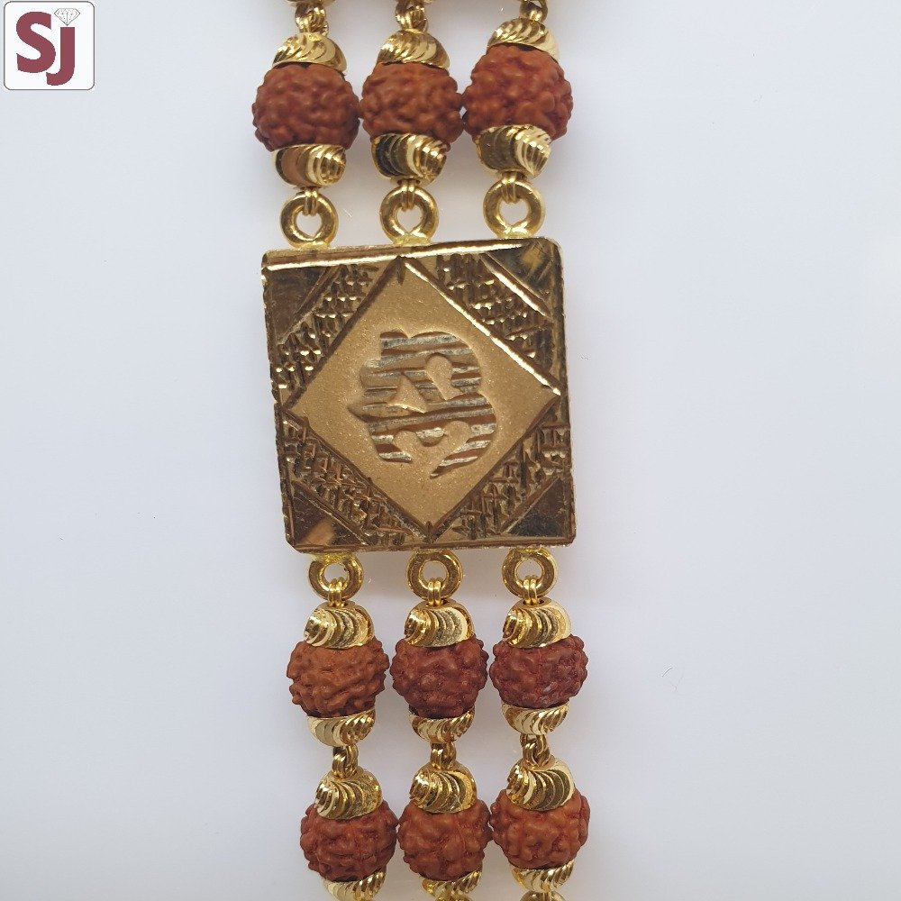 3 Line Om Rudraksh Lucky RLG-0034 Gross Weight-24.350 Net Weight-22.060