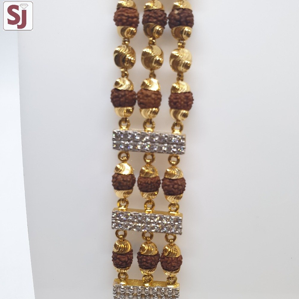 3 Line Om Rudraksh Lucky RLG-0032 Gross Weight-29.700 Net Weight-28.450